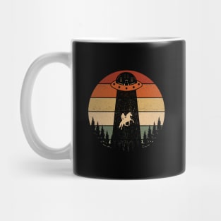 Bigfoot Ufo Abduction Sasquatch Riding A Unicorn Mug